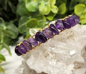 Wire Wrapped Amethyst or Citrine Bracelet