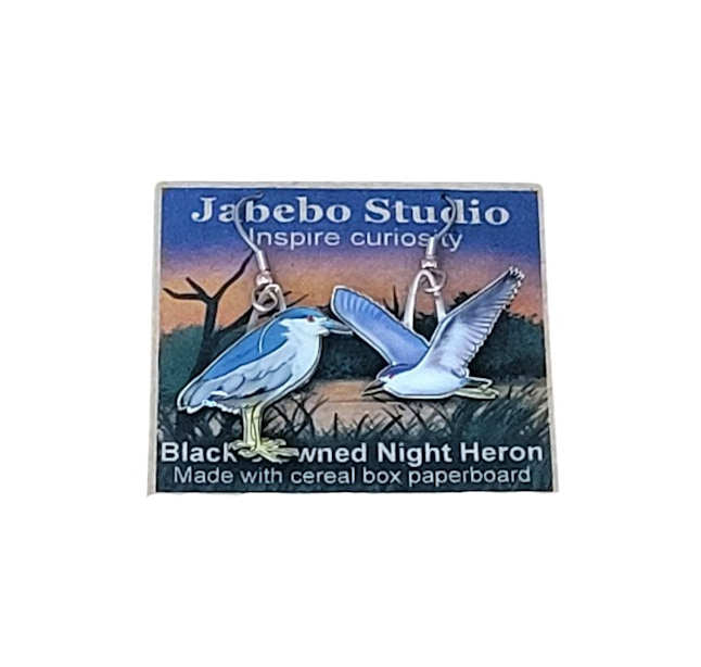 Black-crowned Night Heron Earrings