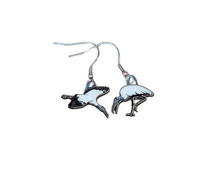 Jabebo Wood Stork Earrings