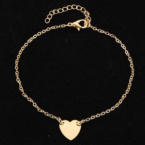 ankle bracelet gold heart