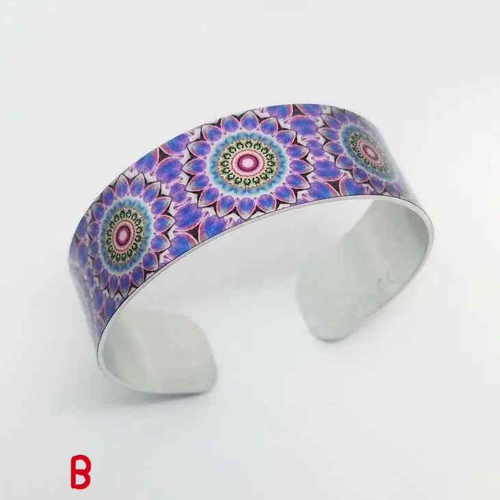 Blue Mandala Cuff Bracelet