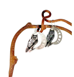 Owl moon phase earrings