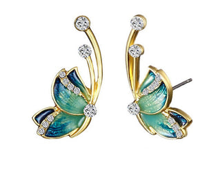 earrings butterfly green
