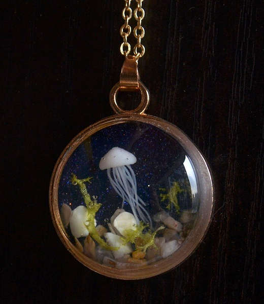 Underwater scene necklace
