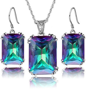Necklace & Earring Mystic Rainbow Crystal
