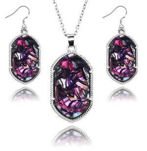 jewelry set geometry purple