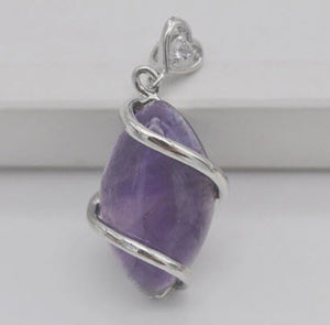 pendant wrapped amethyst