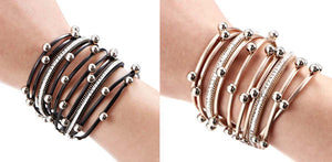 leather bracelet multiple layers