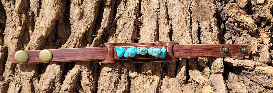 Leather Cuff Bracelet with Turquoise