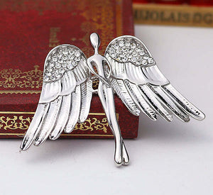 Angel with Crystal Wings Brooch