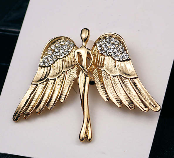 Angel with Crystal Wings Brooch