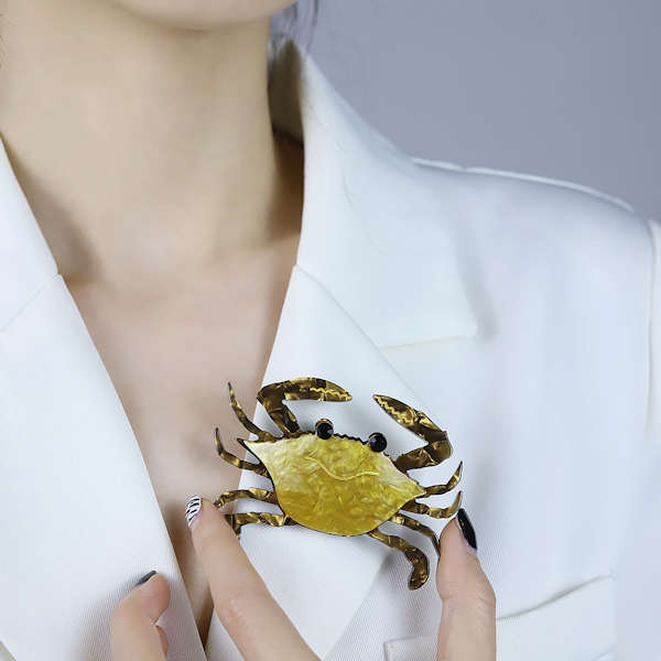 Acrylic Crab Brooch