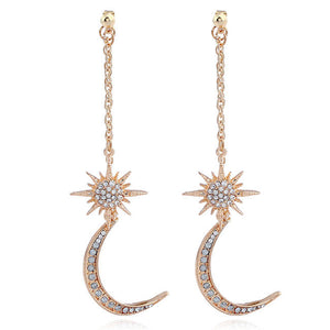 Celestial Earrings - Post Style Moon and Star