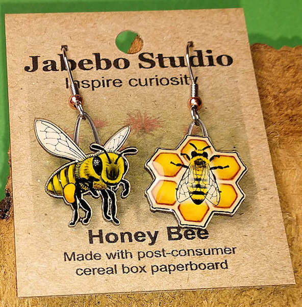 Honey Bee Earrings Recycled