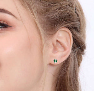Sterling silver clover post earrings