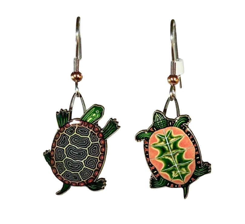 Painted Turtle Earrings
