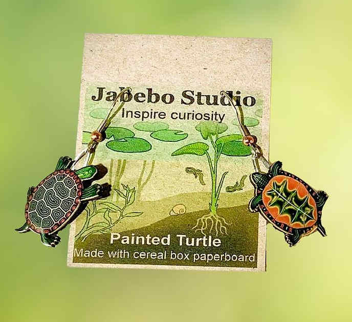 Painted Turtle Earrings