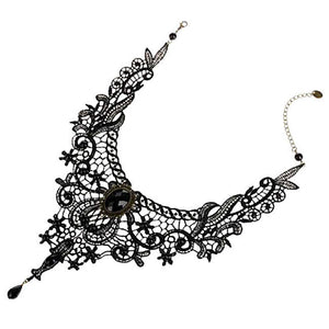 Gothic Style Vintage Flower Lace Bib Necklace