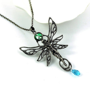 Pendant Necklace with Fairy and Stones