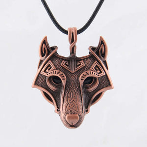 Wolf Head Norse Necklace 