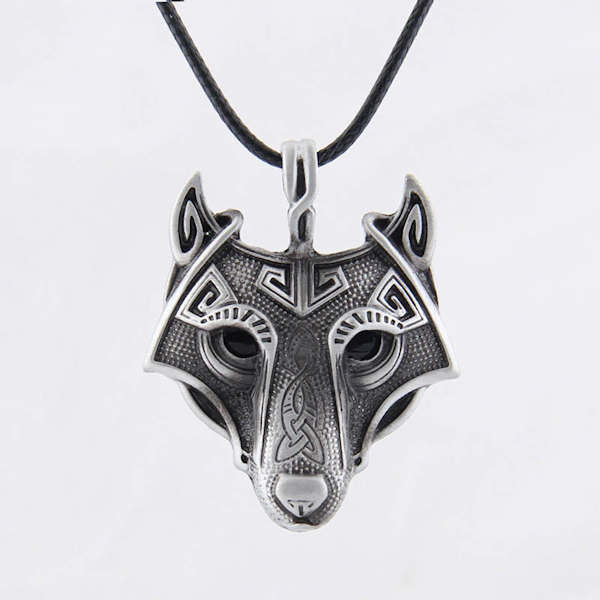 Wolf Head Norse Necklace - Fenrir Norse - Magnolia Mountain Jewelry