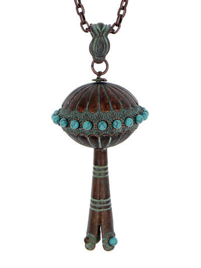 Squash Blossom Necklace with Turquoise Bead Accents Magnolia