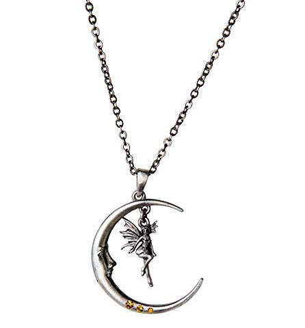 Celestial Fairy & Crescent Moon Necklace
