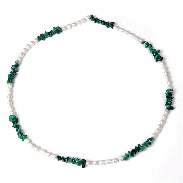 Malachite and Fresh Water Pearl Necklace