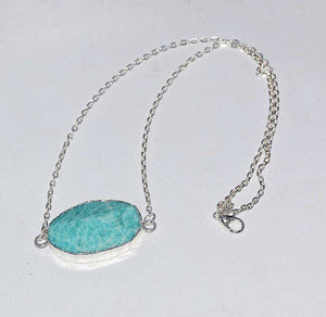 Silver plated amazonite Necklace