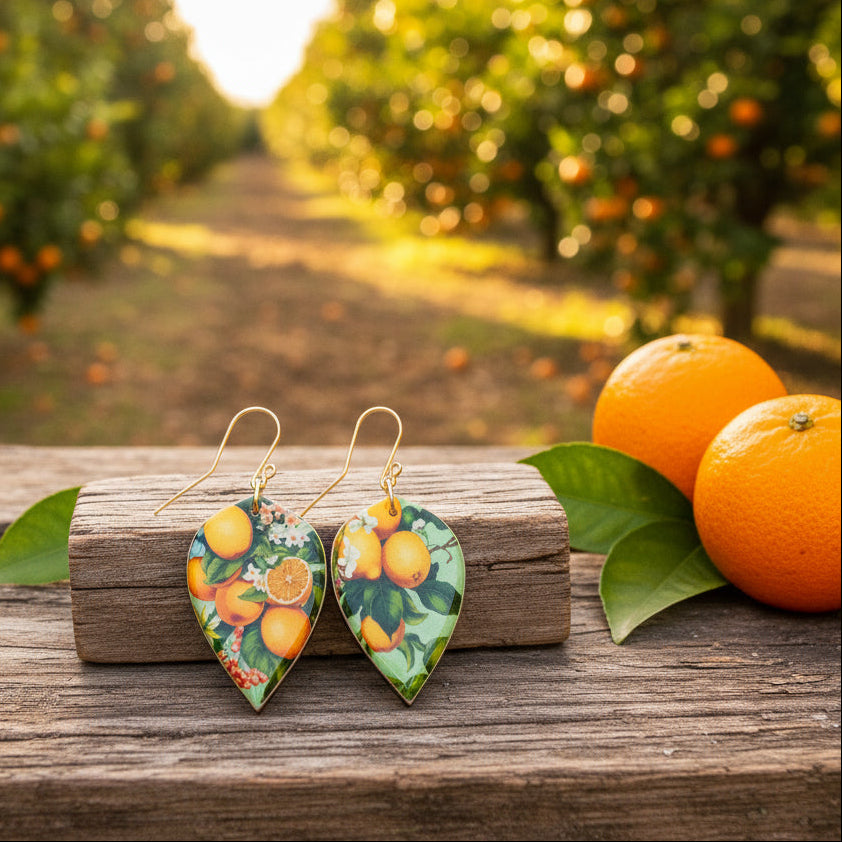 Eco-friendly orange earings
