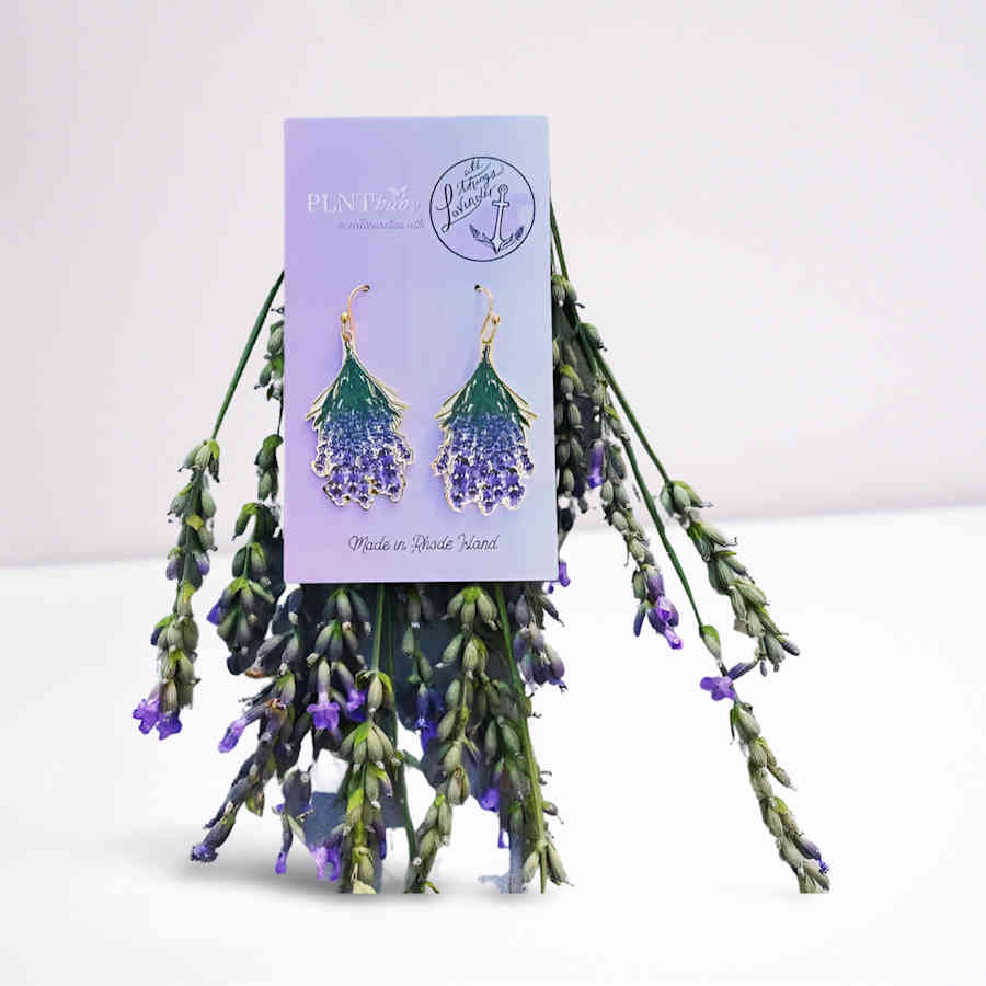 lavender flower earrings Lavender Bouquet Earrings