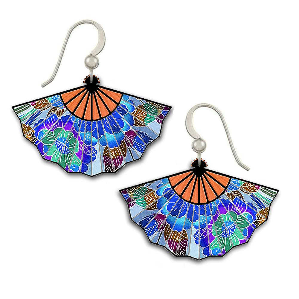 Colorful fan earrings