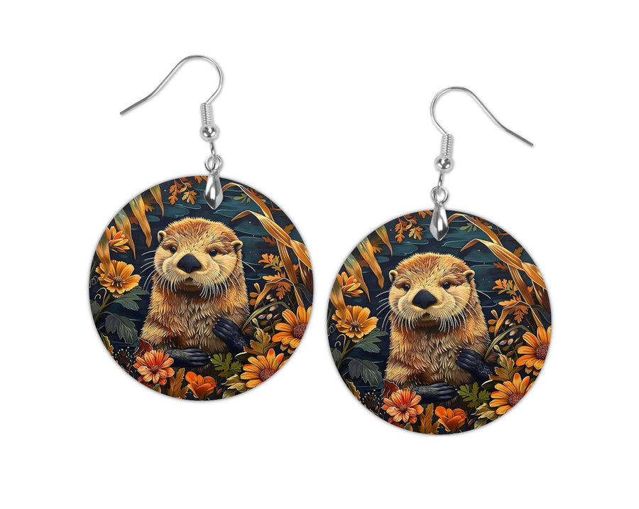 Otter Earrings William Morris Design