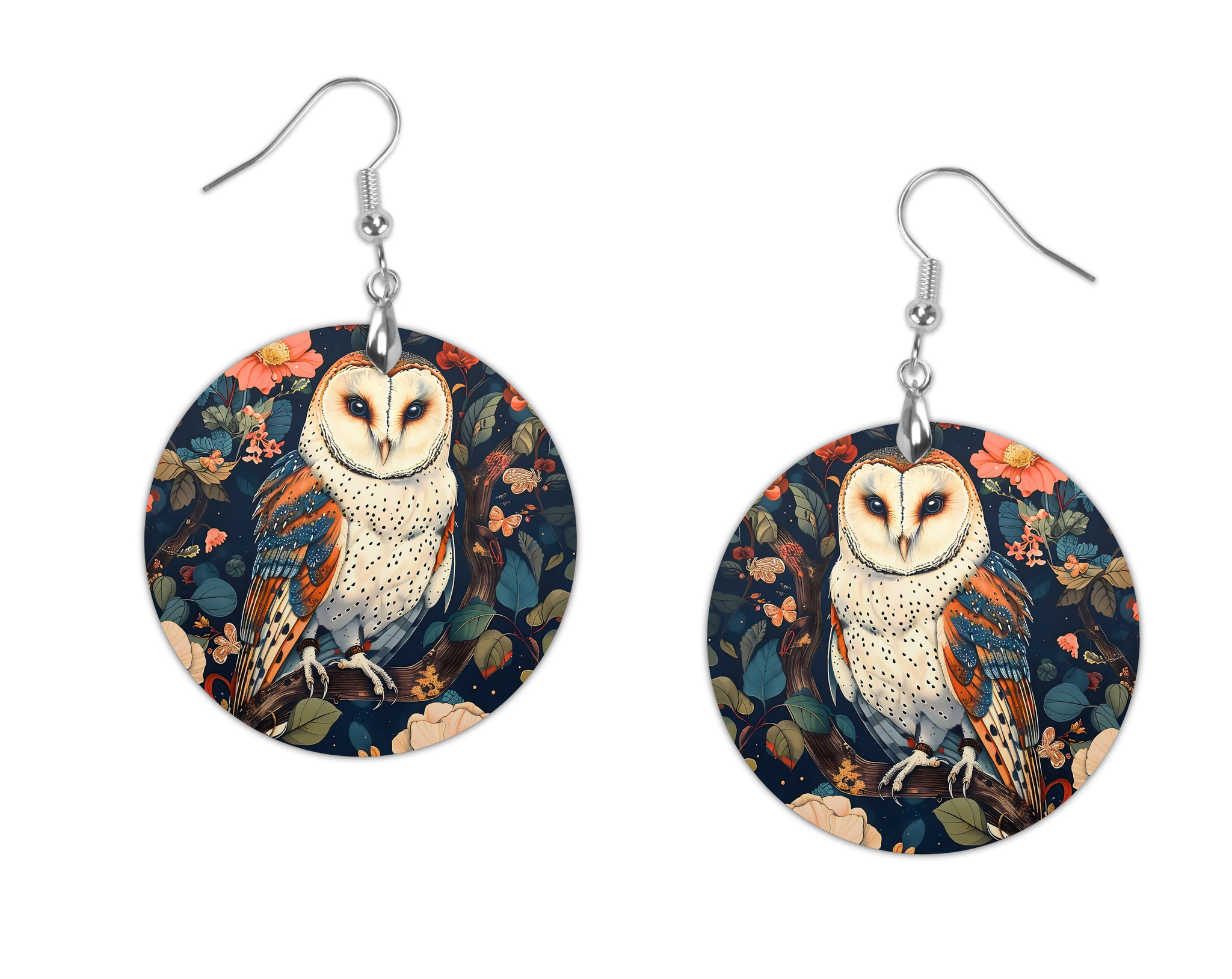 Barn Owl Woodland Earring