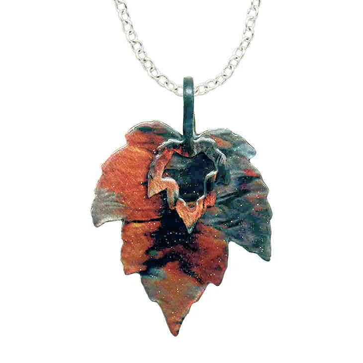 Custom Medium Copper Maple Leaf Necklace | REAL Maple Leaf Electroform –  Enchanted Leaves