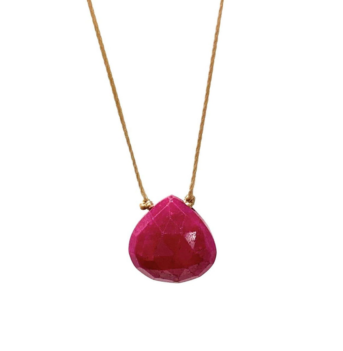 small dyed ruby necklace
