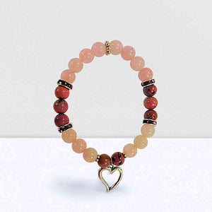 Rose Quartz Bracelet with heart