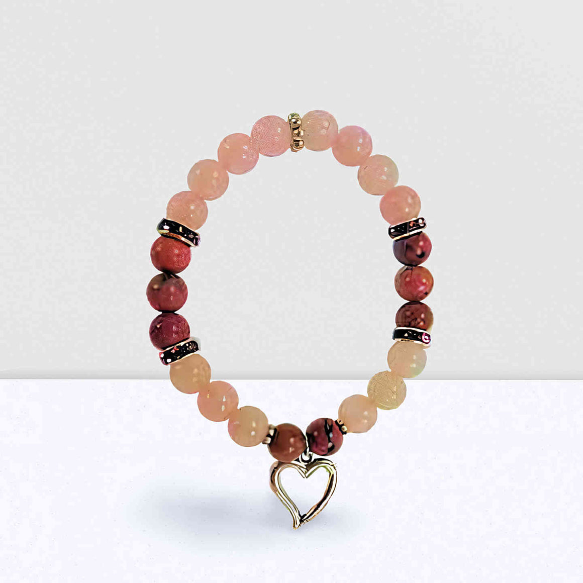 Rose Quartz Bracelet with heart