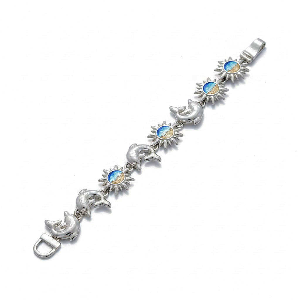 Dolphin and Sun Ombre Magnetic Closure Bracelet