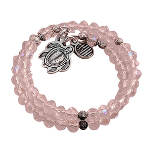 pink beaded turtle bracelet