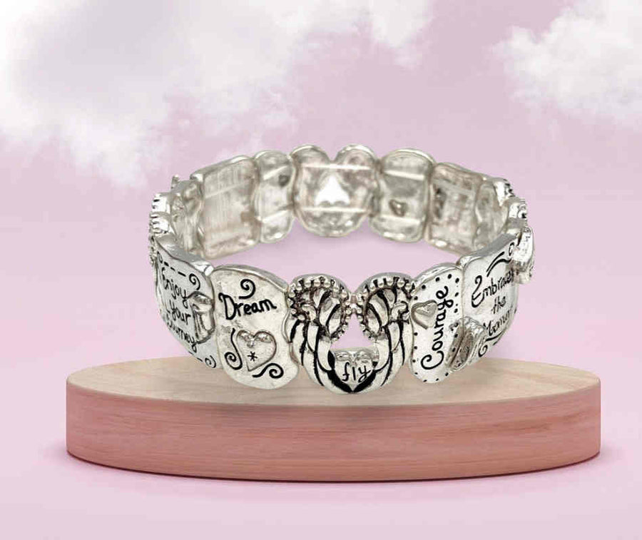 Inspirational stretch bracelet