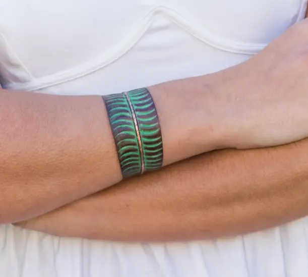 Copper Patina Bracelet Green