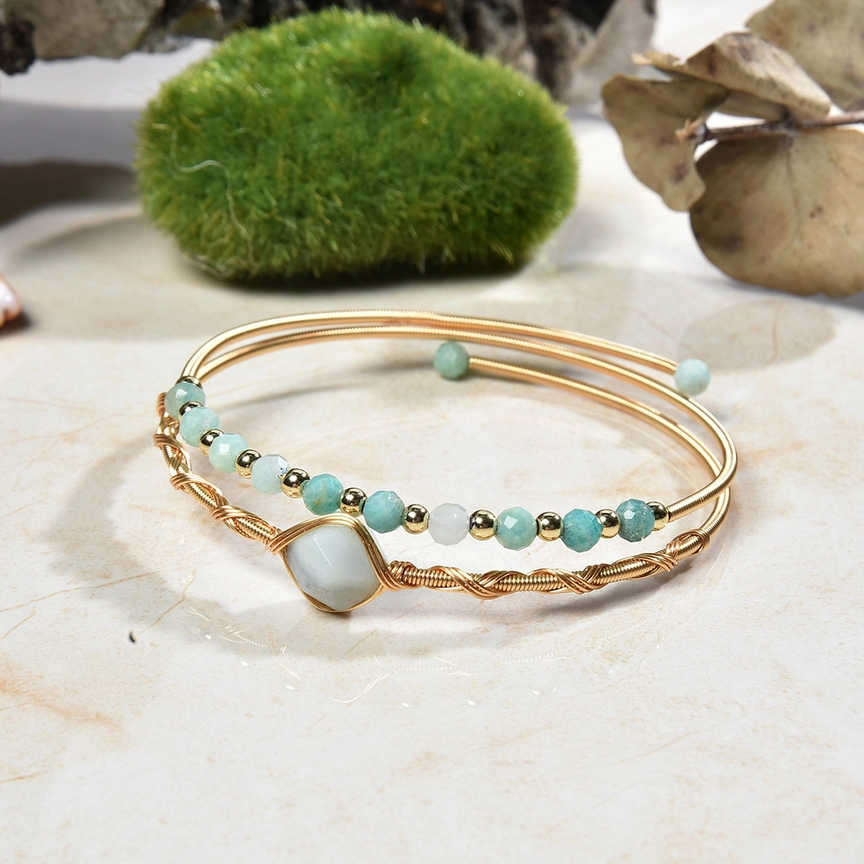 Wire Wrapped Amazonite Bracelet