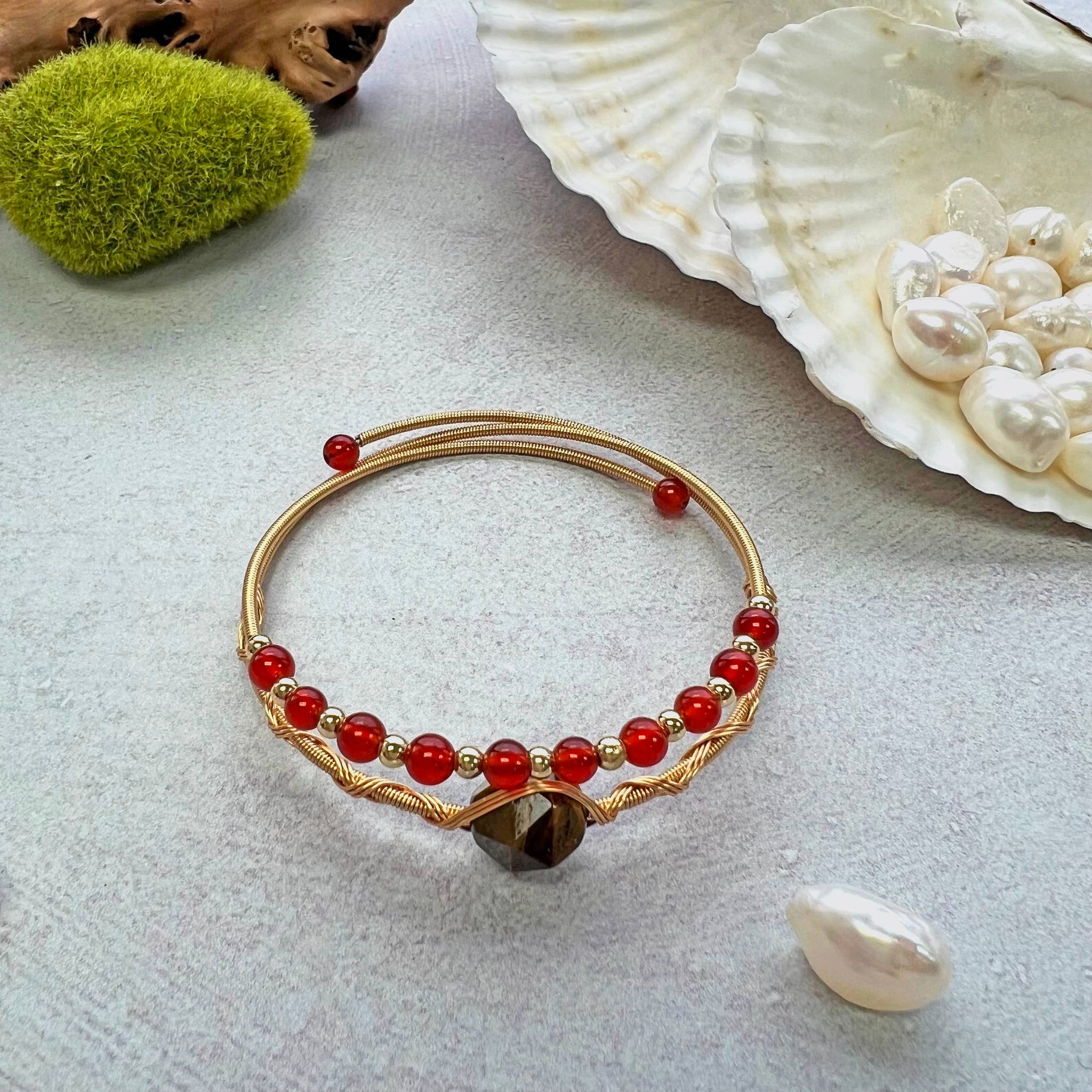 Carnelian and Tiger Eye Bracelet