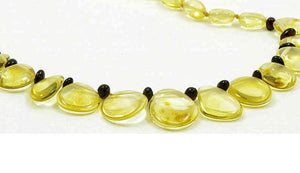 Lemon and Cherry Baltic Amber Necklace with Offset Beads