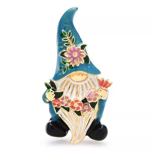 Gnome Brooch with Flowers