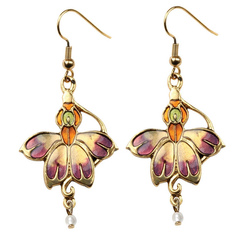 Art Nouveau Floral Earrings