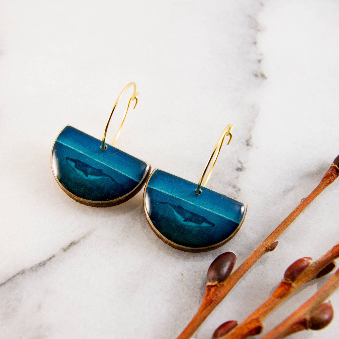 Whale earrings