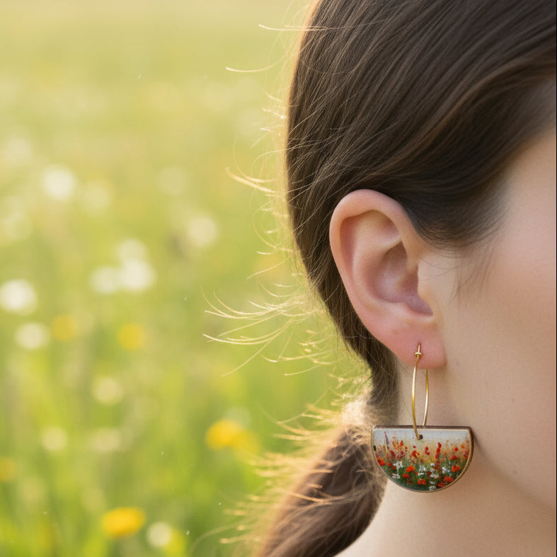Wildflower hoop earrings