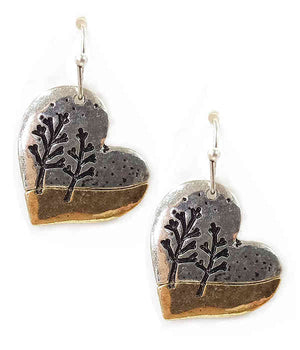 Heart Shaped Tree Earrings